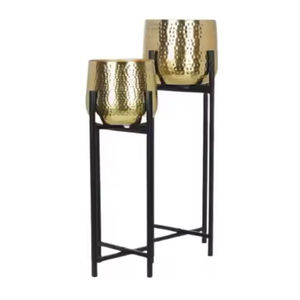 Macetas para decoración de jardín, macetas hechas de hierro chapado en oro, macetas martilladas para decoración interior y exterior, maceta para plantas - Product Image 4