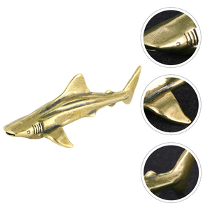 Estatuilla de pescado sólido grande, vajilla de exhibición, escultura de tiburón de aluminio fundido decorativo, estatua personalizada con tema de mamíferos - Product Image 3