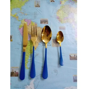 Juego de Cubiertos de acero inoxidable, utensilios de cocina Premium con acabado dorado, vajilla elegante perfecta para cenar, recepción de bodas - Product Image 1