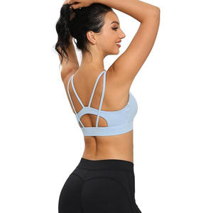 Sujetador deportivo personalizado suave de secado rápido para mujer, ropa de yoga para gimnasio, entrenamiento de alto impacto para correr, un hombro - Product Image 2