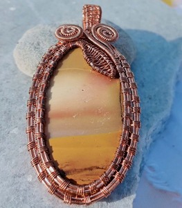 Super Stylish 14x16mm Rhyolite Oval Shaped Gems Pendant New Festival Jewelry <b>Wire</b> Wrapping Pendant for Birthday Gift - Product Image 5