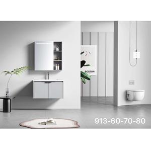 Tocador de baño impermeable para Villa, armarios de lavabo clásicos montados en la pared, muebles duraderos, contrachapado de PVC moderno, servicio OEM - Product Image 6