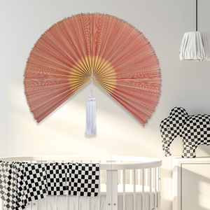 พัดลมแขวนผนังทำจากไม้ไผ่ธรรมชาติตกแต่งผนังสไตล์วินเทจสไตล์โบฮีเมียนผลิตจากเวียดนามโดย kingcraftviet - Product Image 5