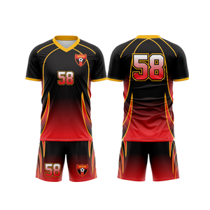 Maillot de football personnalisé à faible MOQ avec nom/numéro d'équipe, sublimé, fabriqué en tissu 100 % polyester respirant, inclut chaussettes et sac - Product Image 2