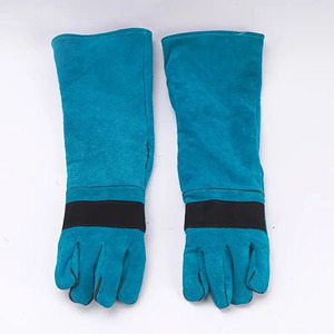 Gants de sécurité bleus à doigts entiers avec fermeture à enfiler, en cuir antidérapant, pour usage domestique et extérieur, unisexe, toutes saisons - Product Image 6