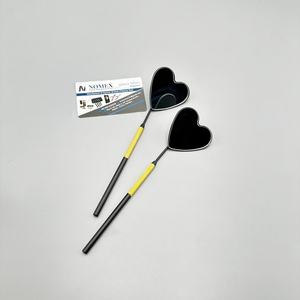 กระจกขนตาแบบด้านพร้อมที่จับสีดำด้านพร้อมด้ามจับสีทองและสีดำเงา - Product Image 4