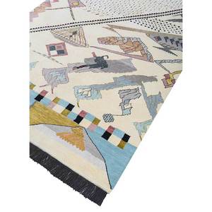 Alfombra Manchaha de Lana y Seda de Bambú con Patrón Abstracto, Anudada a Mano, Rosa y Morado, para Uso Doméstico - Les-1435 - Product Image 1