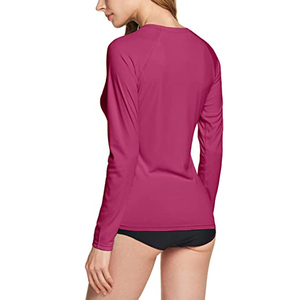 เสื้อยืดแขนยาวสำหรับผู้หญิง Upf50 + ชุดรัชการ์ดสำหรับดำน้ำ OEM โลโก้ตามสั่ง - Product Image 4