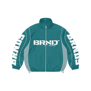 ชุดวินด์เบรกเกอร์ออกแบบโลโก้เองสำหรับผู้ชาย ชุดเซ็ตเสื้อฮู้ดและกางเกงขาสั้น ผ้าไนลอนโพลีเอสเตอร์ ลายเรียบ มีฮู้ดสำหรับฤดูหนาว - Product Image 5