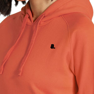 Pull-over à capuche personnalisé en coton et polyester pour femmes, couleur unie, poche kangourou, coupe ajustée, décontracté, vente en gros - Product Image 6