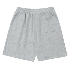 Pantalones cortos de lana personalizados para hombre con bolsillos ajustables en la cintura suave transpirable gimnasio y pantalones cortos de sudor de patrón sólido informal - Product Image 3