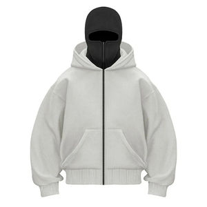 100% coton pull à capuche unisexe sweats à capuche personnalisés pour hommes deux pièces Sports de plein air décontracté hommes à capuche avec capuche couverture complète du visage - Product Image 5