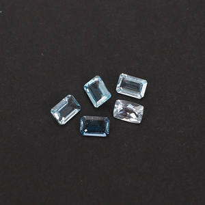Aigue-marine brésilienne naturelle 6x4mm coupe octogonale 2.40 Cts 5 pièces Lot de pierres précieuses pour la fabrication de bijoux - Product Image 5