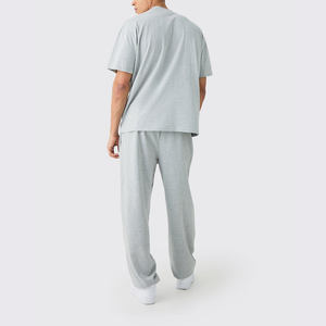 T-shirt imprimé de poids lourd streetwear avec logo personnalisé T-shirt épais vierge épais en coton à épaules tombantes pour hommes - Product Image 5