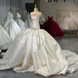 ชุดแต่งงาน Jancember XS254 สีไอวอ<span class=keywords><strong>ร</strong></span>ี่ ผ้าซาติน หรูห<span class=keywords><strong>ร</strong></span>า ประดับด้วยลู<span class=keywords><strong>ก</strong></span>ปัด ชุดเจ้าสาวแบบไ<span class=keywords><strong>ร</strong></span>้สาย ทรงบอล<span class=keywords><strong>ก</strong></span>าวน์ ชุดแต่งงานแบบ Cathedral - Product Image 3