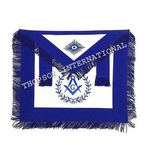 Masonic Blue Lodge Master Mason delantal máquina bordada Regalia algodón cuero tela cinta Material masonería costura - Product Image 1
