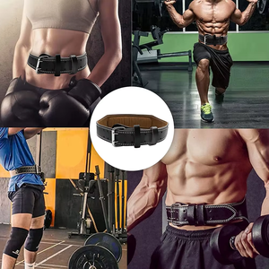 Cinturón de gimnasio de cuero de vaca unisex, equipo de seguridad de fitness protector de levantamiento de pesas ajustable personalizado OEM, superventas - Product Image 2