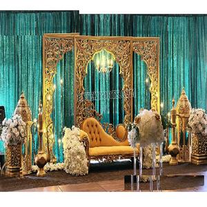 Muslim Nikah Decor Golden Panels for Stage Muslim Wedding Reception Top Pakistani Party Decor <b>Backdrop</b> <b>Frames</b> /Panels Decoration - Product Image 1