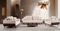 Canapé de loisirs de style moderne, ensemble modulaire confortable, accoudoirs droits, rembourrage en mousse, pieds en métal, dossier coussiné, pour appartement et centre commercial