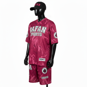 Ensemble court en mesh pour homme, tissu polyester mesh premium 160 GSM, tenue athlétique bordeaux, impression par sublimation du logo pour ensemble homme - Product Image 4