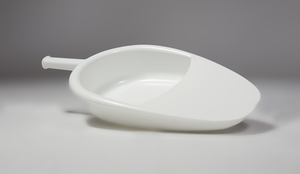 Bassin médical de haute qualité pour selles - Conception ergonomique, nettoyage facile, modèle standard PMEDFIDUS0WH, fabriqué en Italie par Medicalab, pour hôpitaux et personnes âgées - Product Image 2