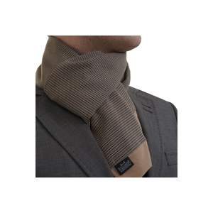 Écharpe d'hiver en laine douce à motifs pied-de-poule marron beige double face - Product Image 3