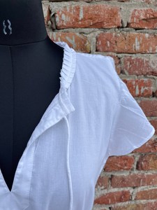 Vestido Largo de Algodón Boho Chic, Gasa Corta de Verano con Técnicas Bordadas, Estilo Sólido con Cinturón y Decoraciones de Borlas - Product Image 3