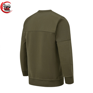 Sweat-shirt personnalisé de couleur unie Texture olive Tech polaire 100% coton à carreaux manches régulières décontracté thermique Streetwear col d'hiver - Product Image 2