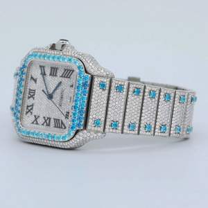 นาฬิกาข้อมือสแตนเลสสตีลสองสี ขนาด 20 มม. รุ่นโบราณ ลิมิเต็ดอิดิชั่น หรูหรา ประดับเพชรโมอิสซาไนต์ หน้าปัดอะนาล็อก คุณภาพสูง - Product Image 2