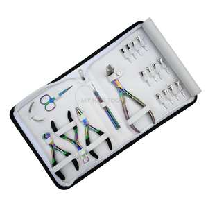 Kit d'outils pour extensions capillaires de salon : pinces pour extensions à bandes, outils de micro-crimpage/d'enlèvement, aiguille à boucle, aiguilles à coudre, pince de sectionnement - Product Image 1