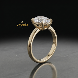Anillo de Compromiso Solitario de Corte Ovalado en Plata de Ley 925, Anillo Nupcial Clásico de Cuatro Puntas - Product Image 3