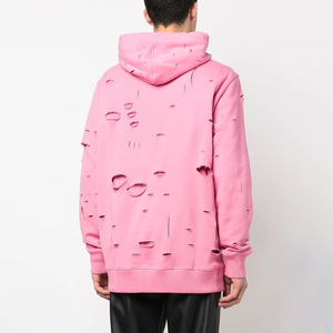 Pull à capuche vintage personnalisé pour hommes Sweats à capuche de couleur rose en polaire vieilli lourd pour hommes - Product Image 3