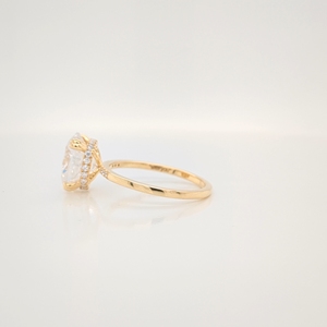 Anillo de Compromiso Solitario Vintage con Diamante Cultivado en Laboratorio de Corte Ovalado de 2.50 Ct, Certificado IGI, Halo Oculto, para Mujer, Aniversario de Bodas, 18K - Product Image 3