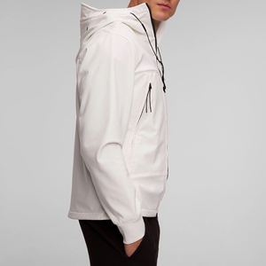 Veste d'hiver Softshell pour hommes de haute qualité pour les sports de plein air Camping col à capuche respirant Softshell vestes couleur blanche - Product Image 4