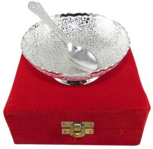 Ensemble de bols en laiton argenté allemand de mariage antique fait à la main les plus vendus - Product Image 4