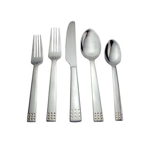 Nouveau design de couverts à poignée ensemble de mariage argenterie conception simple en acier inoxydable métal couteau fourchette cuillère ensemble de couverts - Product Image 2