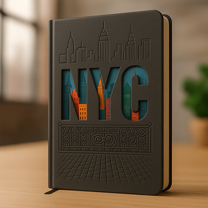 LABON NYC Skyline Cuaderno en relieve Recorte Diseño <span class=keywords><strong>de</strong></span> paisaje urbano Tapa dura Cuero PU <span class=keywords><strong>Diario</strong></span> <span class=keywords><strong>de</strong></span> <span class=keywords><strong>viaje</strong></span> personalizado Papelería OEM - Product Image 2