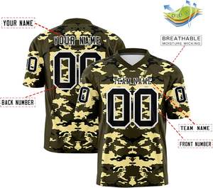 Camisetas de fútbol para adultos jóvenes personalizables OEM, aparejos de sublimación completa, opciones de sarga, ropa de fútbol americano impresa transpirable - Product Image 2