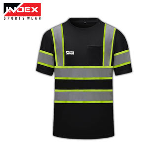 Camisetas de seguridad de alta visibilidad OEM, logotipo personalizado reflectante, venta al por mayor, camiseta reflectante negra transpirable personalizada de seguridad - Product Image 1