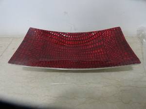 Plato de Servir de Metal de la Mejor Calidad, Esmaltado, Duradero y Ecológico para Fiestas, Color Borgoña, para Negocios Mayoristas - Product Image 2