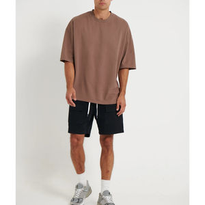 Camiseta Deportiva Extra Grande para Hombre, Estilo Vintage, Color Marrón Moca, 100% Algodón, Gruesa, Estampada, Transpirable, de Secado Rápido, Estilo Urbano, Manga Corta - Product Image 2