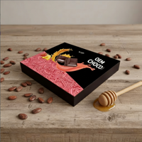 Boîte d'emballage noire et rose très vendue aux États-Unis avec des bonbons au miel pur à l'extrait de plante, saveur fraise, sachets de sucre, paquets cadeaux