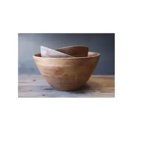 Juego de cuencos de madera de mango de alta calidad con 2 cucharas, precio competitivo al por mayor de La India - Product Image 3