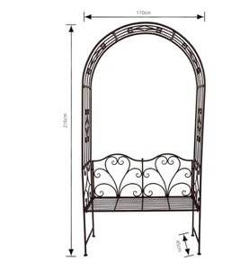 Artisanat Jardin Treillis Extérieur Patio Rose Treillis Pergola Escalade Plante Arche Jardin Rose Arche Avec Banc Arche Ronde En Métal - Product Image 1