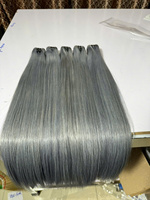 Fournisseur de gros Cheveux bruts non traités du Vietnam Cheveux humains naturels à double tirage Super Weave Cheveux gris argenté