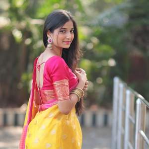 Saris en soie organza pattu semi soie douce avec bordure contrastée pattu - Product Image 5