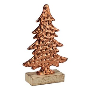 Escultura de árbol de Navidad de Metal plateado Decoración de vacaciones con estilo Mesa de sala de estar Mantel Escritorio Acento festivo de temporada - Product Image 4
