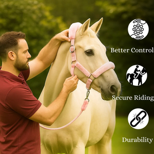 เชือกแขวนคอม้าทำจากโพลีโพรพิลีนพร้อมแผ่นใยขนแกะนุ่มปรับได้ - Product Image 3