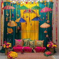 Parasol décoratif de table de mariage, centre de table portable moderne en velours pour événements de mariage, Sangeet et Mehandi