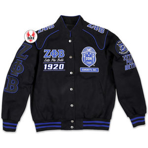 Personnalisé Zeta Phi Beta Haute Qualité Hommes Broderie Patch Chaud Collège Veste Bomber Letterman Varsity Racing Veste pour Hommes - Product Image 5